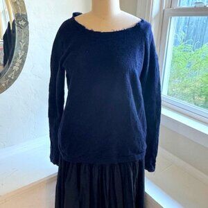 Navy blue wool shirt by Pipqueak Chapeau